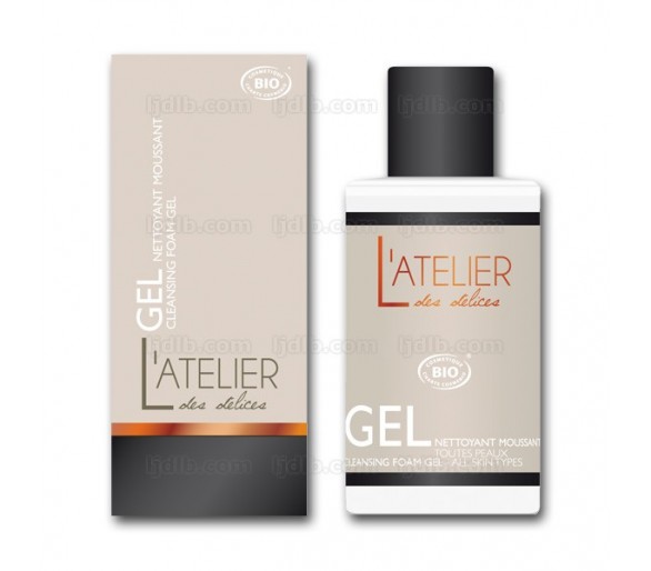 Gel Nettoyant Moussant Bio L'Atelier des Délices Gamme Homme - Senteur Thé aux Agrumes - Flacon 125ml